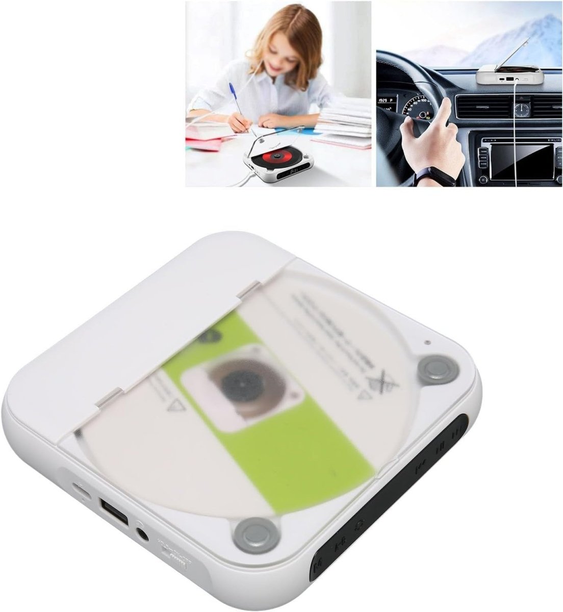Portable Bluetooth CD Player Rechargeable LCD USB AUX w/ Earphones - Kwikley