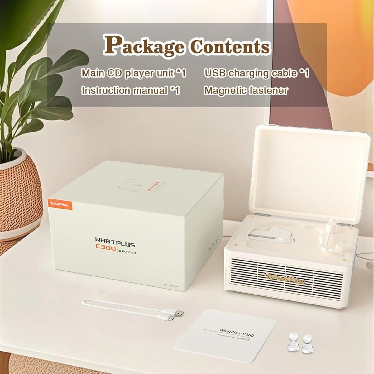 Portable Bluetooth CD Player Retro Suitcase HiFi Speakers Rechargeable - Kwikley