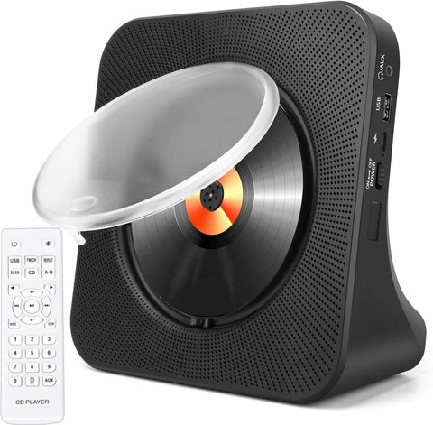 Portable Bluetooth CD Player with HiFi Speakers FM Radio Remote Aux USB