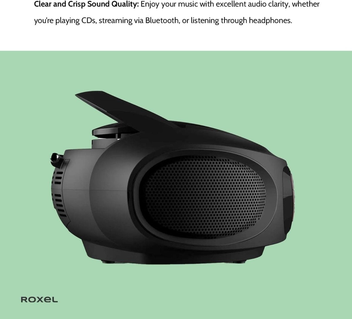 Portable Boombox CD Player Bluetooth FM Radio USB AUX Headphone Jack - Kwikley