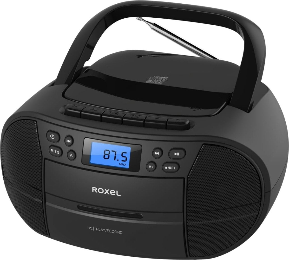 Portable CD Cassette Boombox Bluetooth FM Radio USB AUX Stereo - Kwikley
