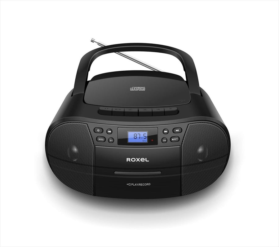 Portable CD Cassette Boombox Bluetooth FM Radio USB AUX Stereo - Kwikley