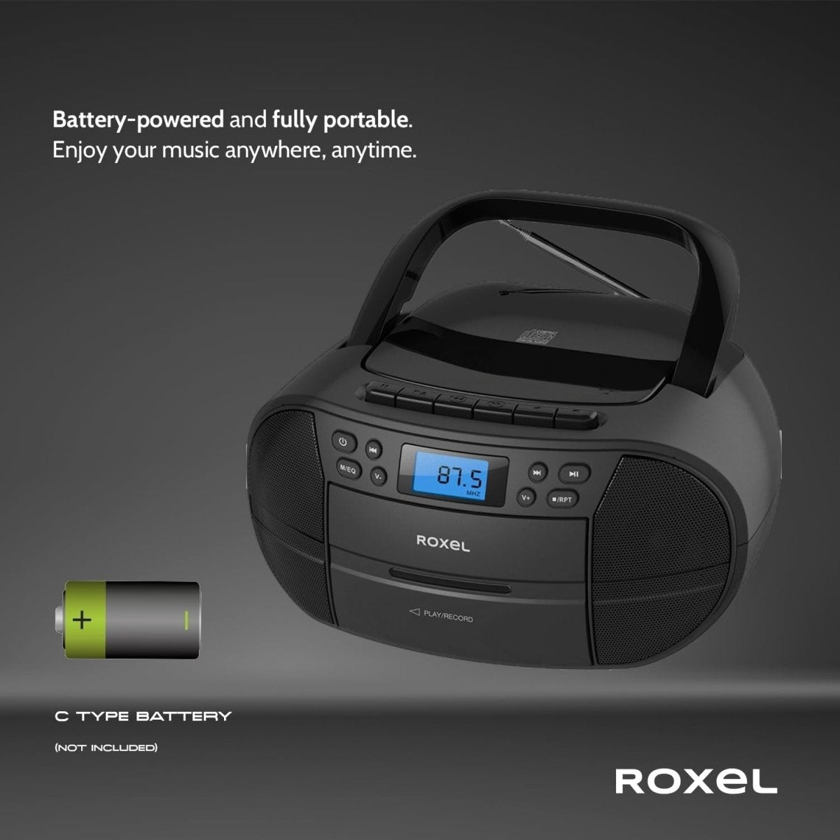 Portable CD Cassette Boombox Bluetooth FM Radio USB AUX Stereo - Kwikley