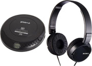 Portable CD Player Anti Skip LCD 20 Track Memory + Overhead Headphones - Kwikley