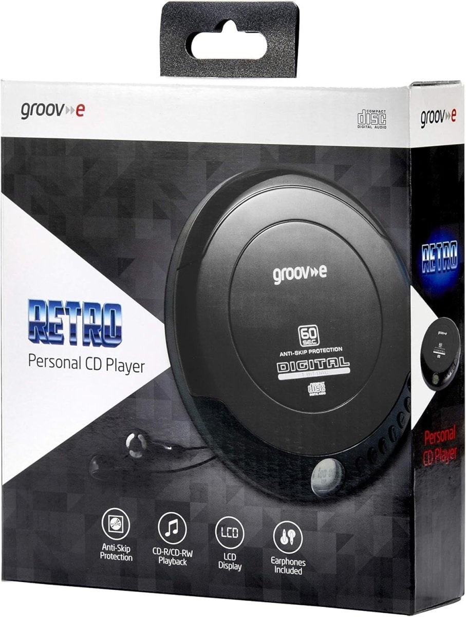 Portable CD Player Anti Skip LCD 20 Track Memory + Overhead Headphones - Kwikley