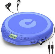 Portable CD Player Anti Skip LCD MP3 PROG Memory Headphones Blue - Kwikley