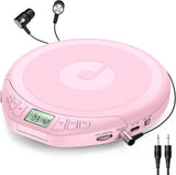 Portable CD Player Anti Skip LCD MP3 PROG Memory Headphones Pink