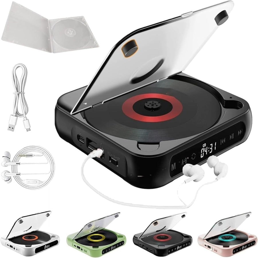 Portable CD Player Bluetooth 5.3 Rechargeable Anti Skip AUX - Kwikley