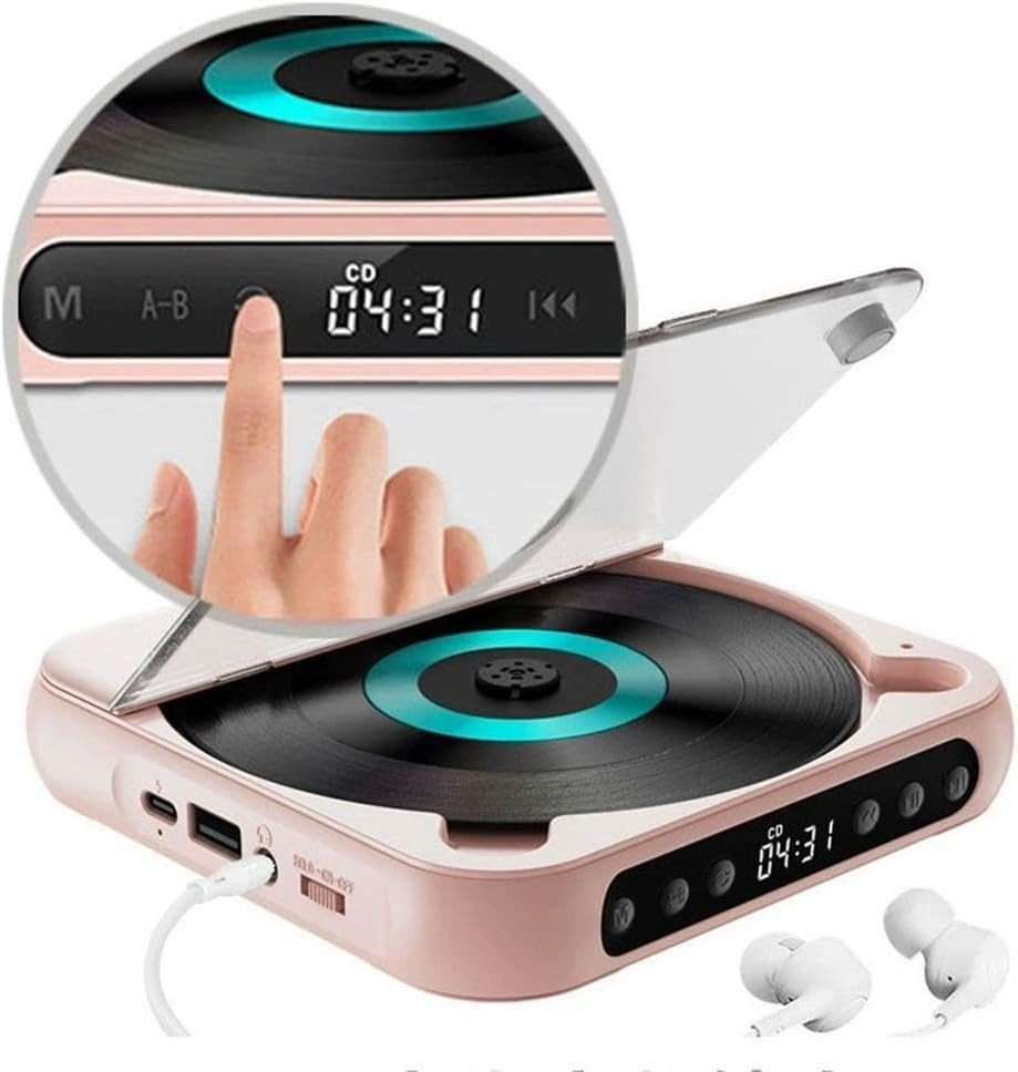 Portable CD Player Bluetooth 5.3 Rechargeable Anti Skip AUX - Kwikley