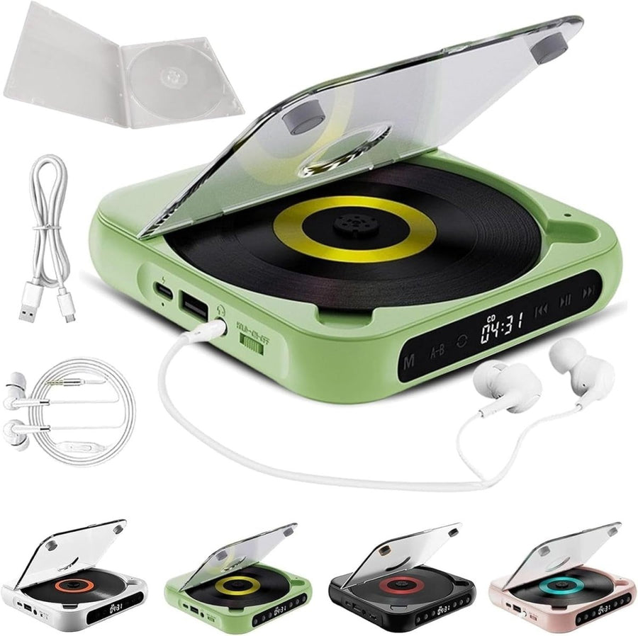 Portable CD Player Bluetooth 5.3 Rechargeable Anti Skip HiFi AUX - Kwikley