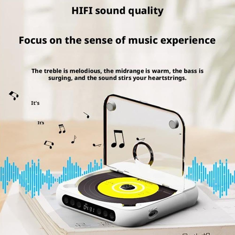 Portable CD Player Bluetooth 5.3 Rechargeable Anti Skip HiFi AUX - Kwikley