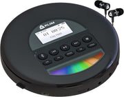 Portable CD Player Bluetooth FM Radio TF Card Rechargeable w/ Headphones - Kwikley