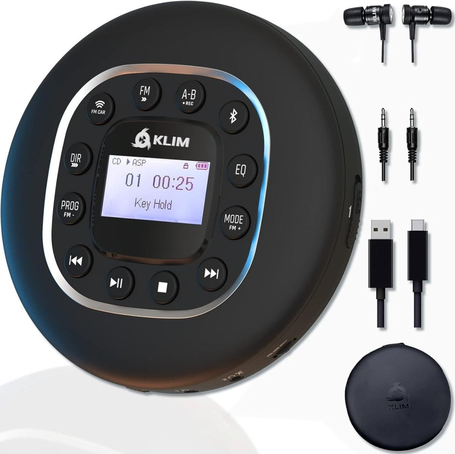 Portable CD Player Bluetooth FM Transmitter SD AUX Anti Skip Car Use - Kwikley
