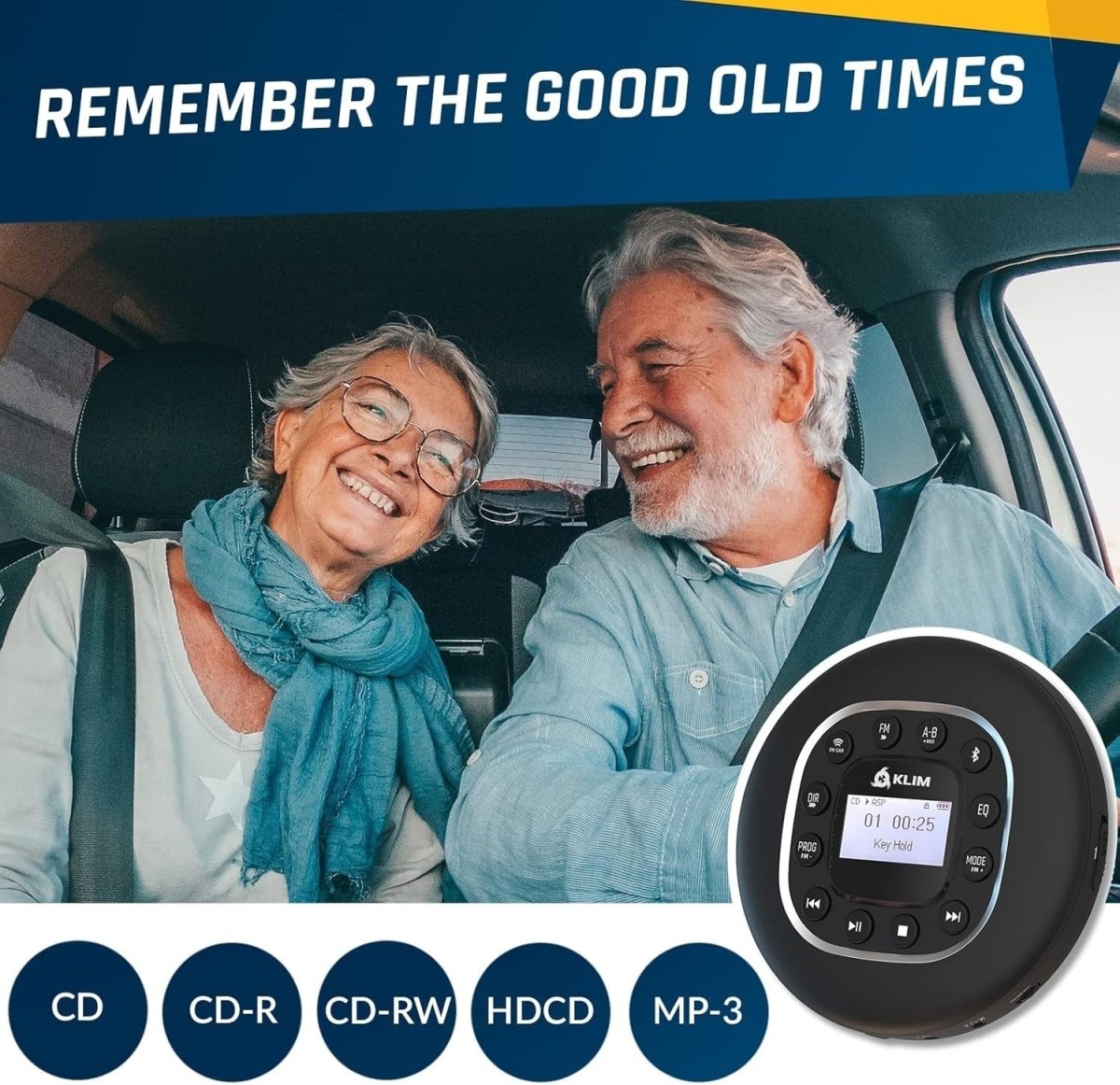 Portable CD Player Bluetooth FM Transmitter SD AUX Anti Skip Car Use - Kwikley