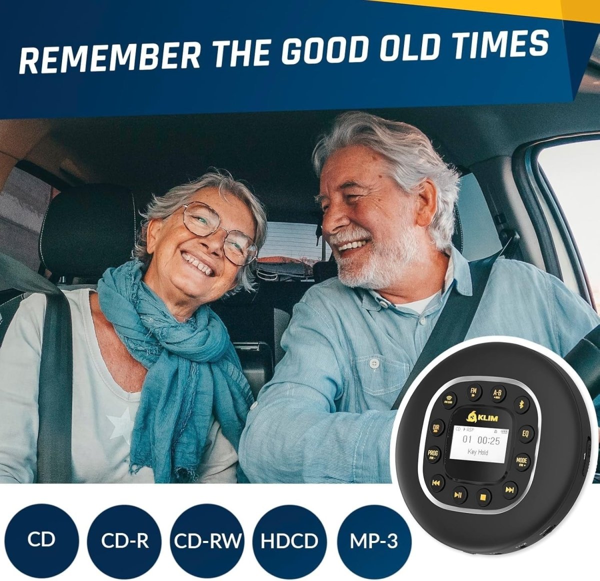 Portable CD Player Bluetooth FM Transmitter SD AUX Anti Skip Gold - Kwikley