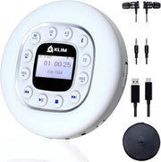 Portable CD Player Bluetooth FM Transmitter SD AUX Anti Skip White - Kwikley