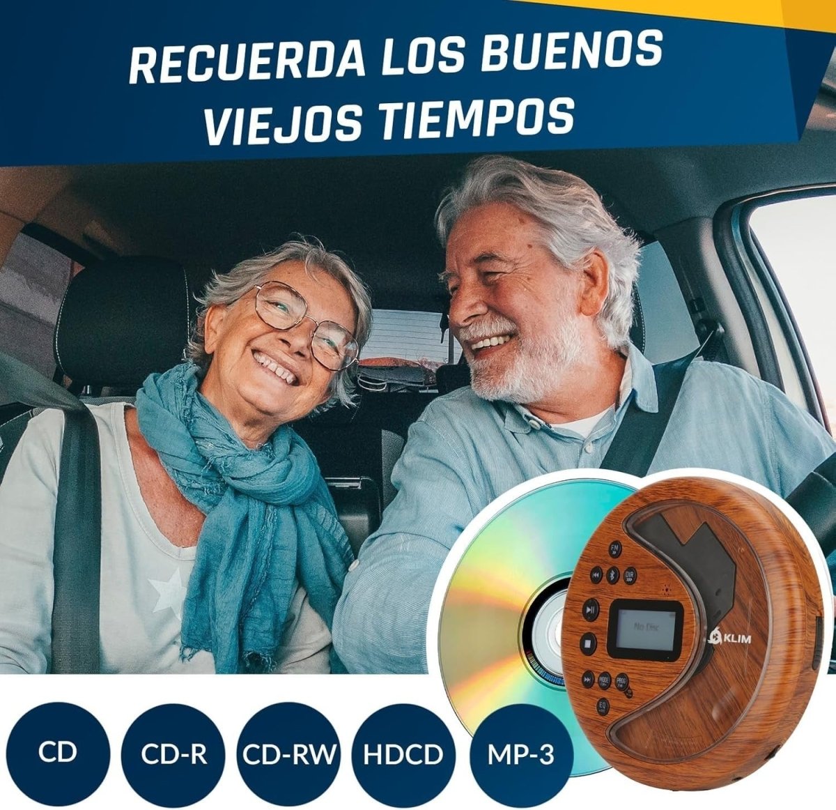 Portable CD Player Bluetooth FM Transmitter SD Card Rechargeable Wood - Kwikley