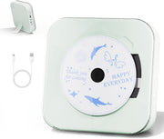 Portable CD Player Bluetooth USB Dual Speakers Transparent Cover Battery - Kwikley