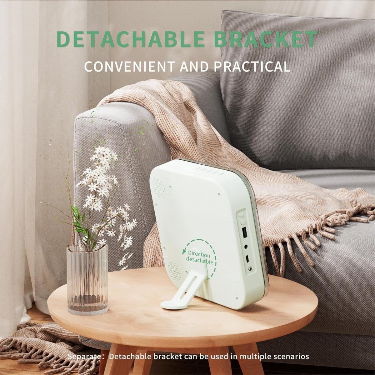 Portable CD Player Bluetooth USB Dual Speakers Transparent Cover Battery - Kwikley