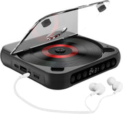 Portable CD Player Bluetooth USB TF A - B Repeat Timer Remote Black - Kwikley