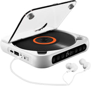 Portable CD Player Bluetooth USB TF A - B Repeat Timer Remote White - Kwikley