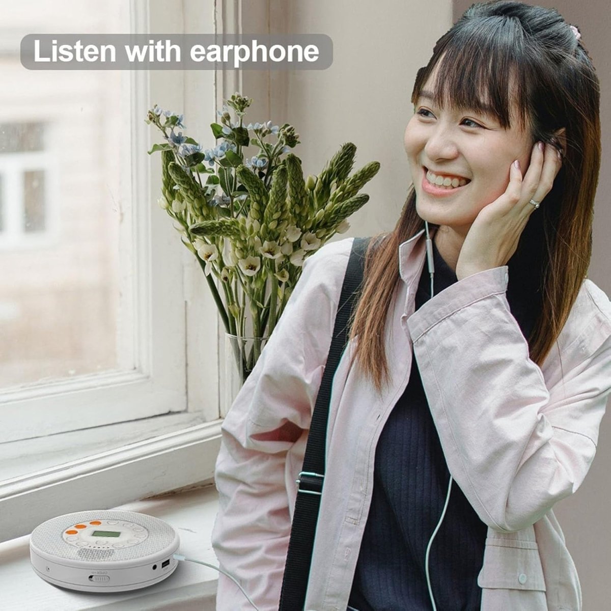 Portable CD Player Built in Speaker Rechargeable USB AUX Anti Skip - Kwikley