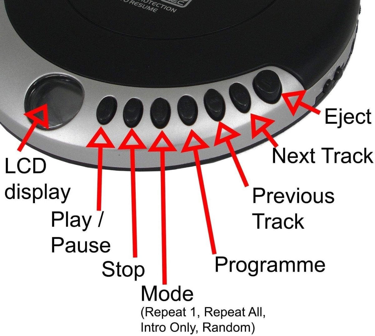 Portable CD Player Discman MP3 Audio Book Anti Shock Bass Boost - Kwikley