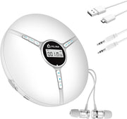 Portable CD Player Discman White Anti - Skip Rechargeable w/ Headphones - Kwikley