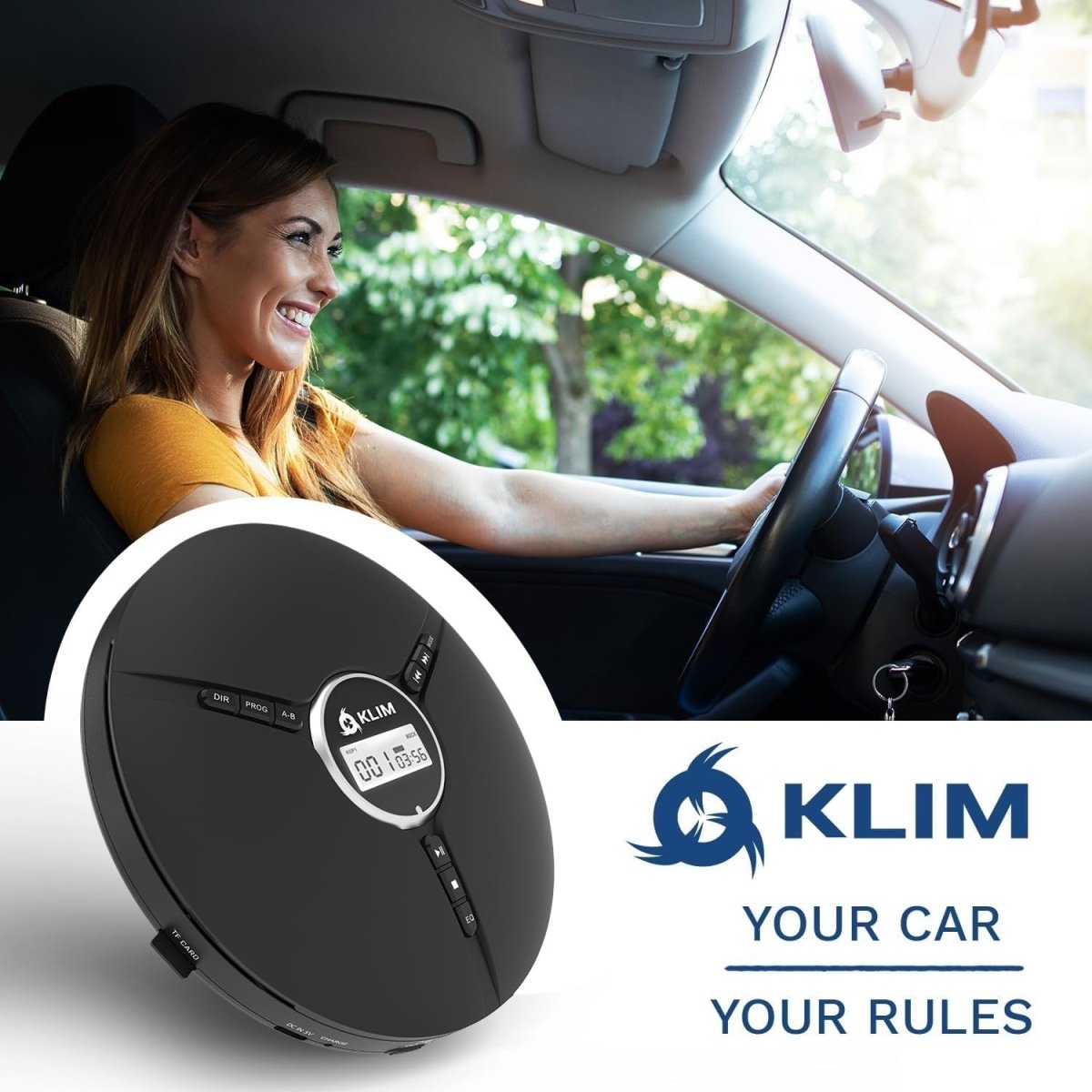 Portable CD Player Discman with Headphones Anti - Skip Rechargeable AUX - Kwikley
