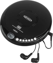 Portable CD Player FM Radio Anti Skip LCD Sport Earbuds Black - Kwikley