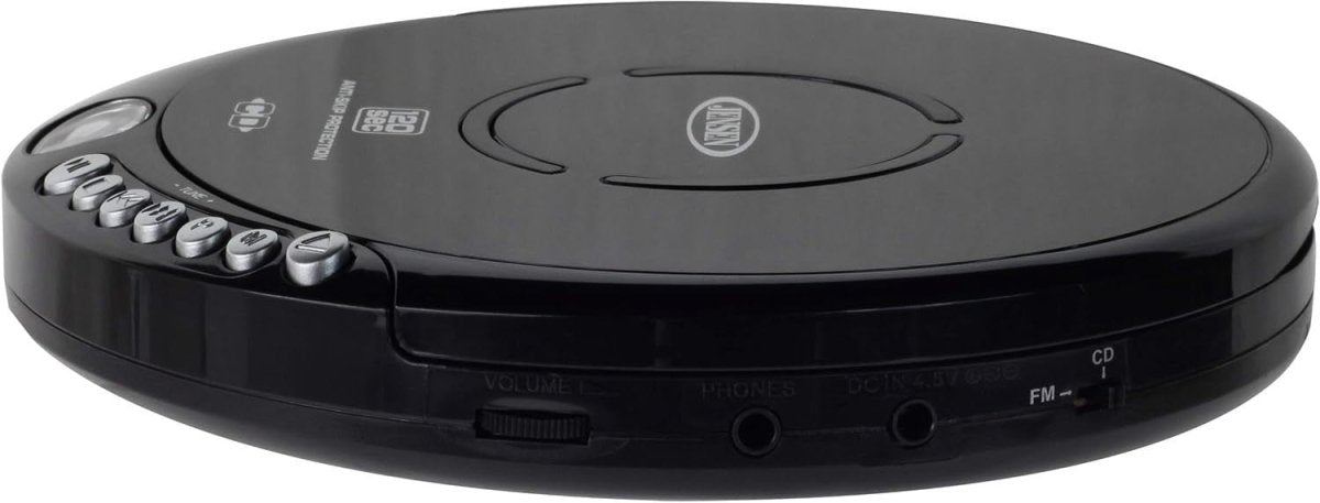 Portable CD Player FM Radio Anti Skip LCD Sport Earbuds Black - Kwikley