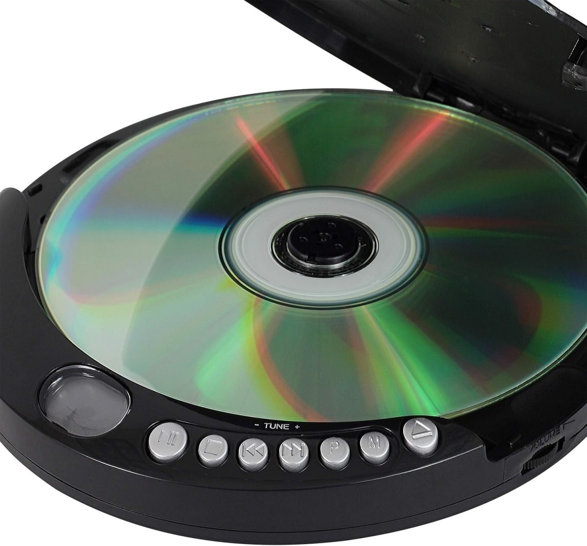 Portable CD Player FM Radio Anti Skip LCD Sport Earbuds Black - Kwikley
