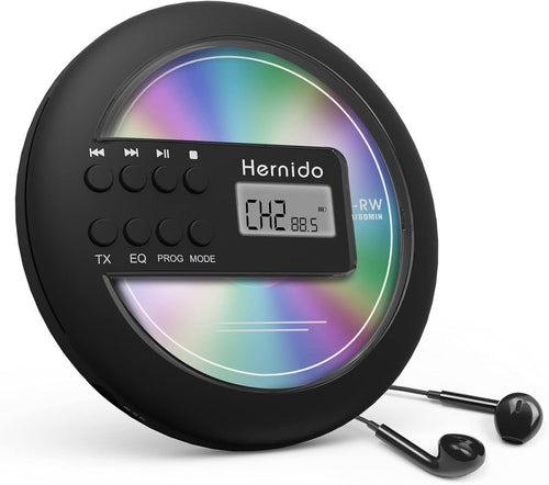Portable CD Player for Car FM Transmitter Rechargeable Anti Skip - Kwikley