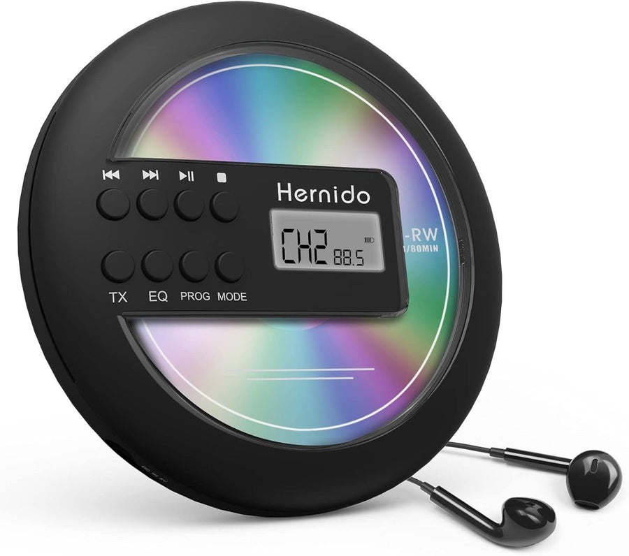 Portable CD Player for Car FM Transmitter Rechargeable Anti Skip - Kwikley