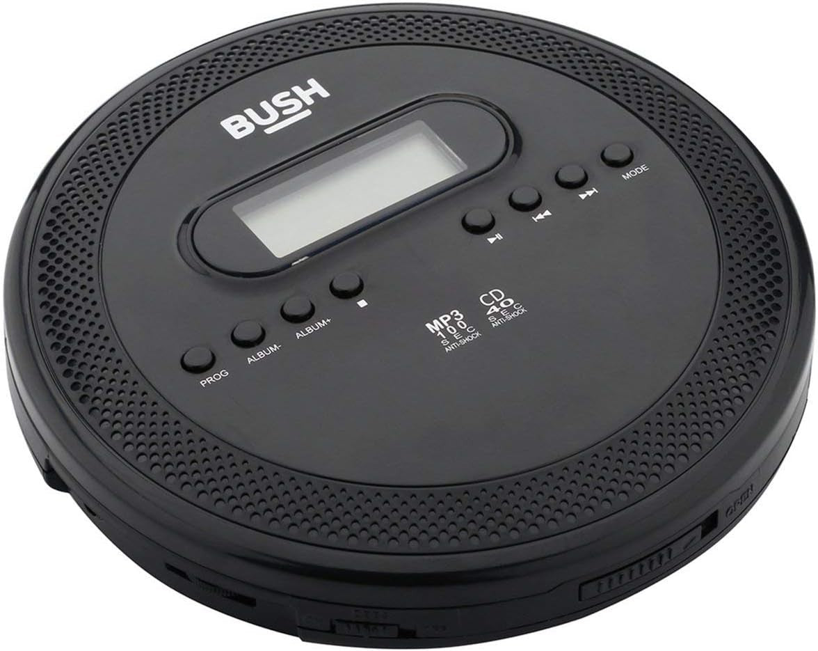 Portable CD Player MP3 Playback Jog Proof AUX Earphones Black - Kwikley