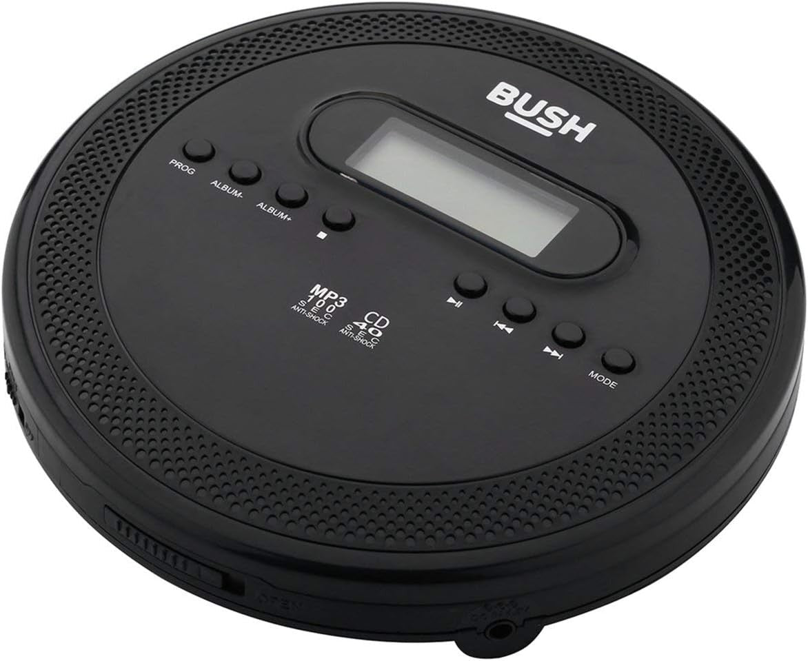 Portable CD Player MP3 Playback Jog Proof AUX Earphones Black - Kwikley