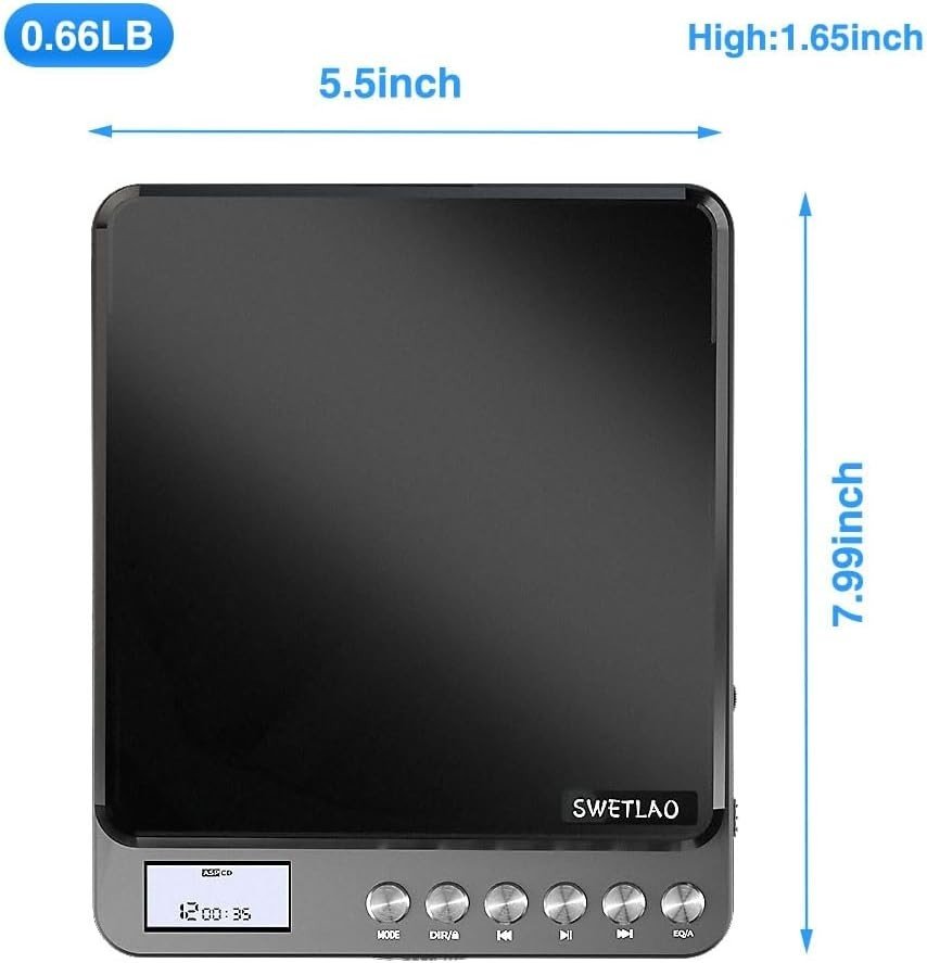 Portable CD Player Rechargeable Anti - Skip Dual Speakers Dual Headphone - Kwikley