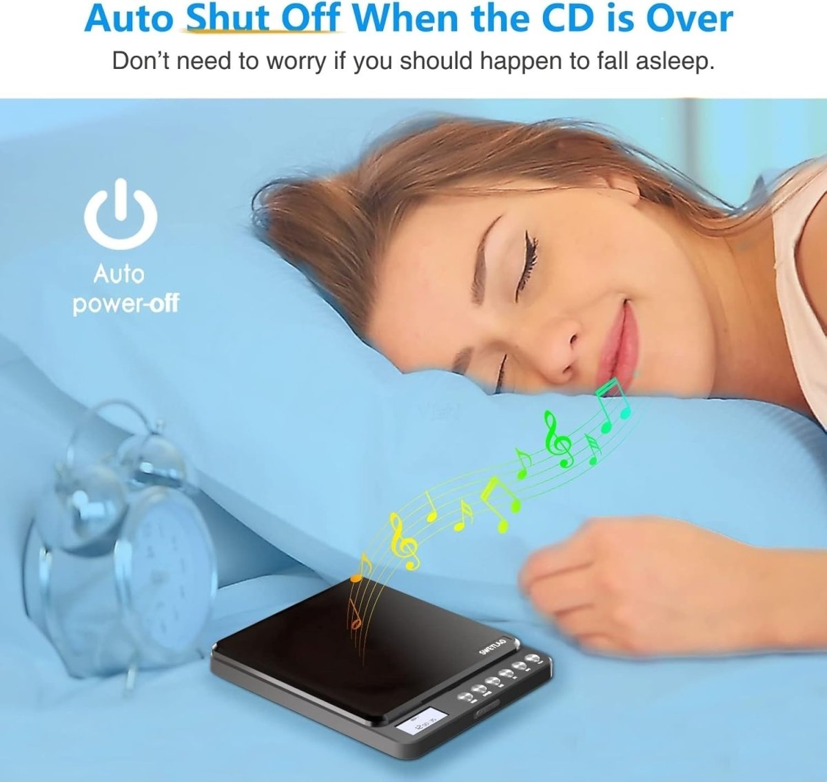 Portable CD Player Rechargeable Anti - Skip Dual Speakers Dual Headphone - Kwikley
