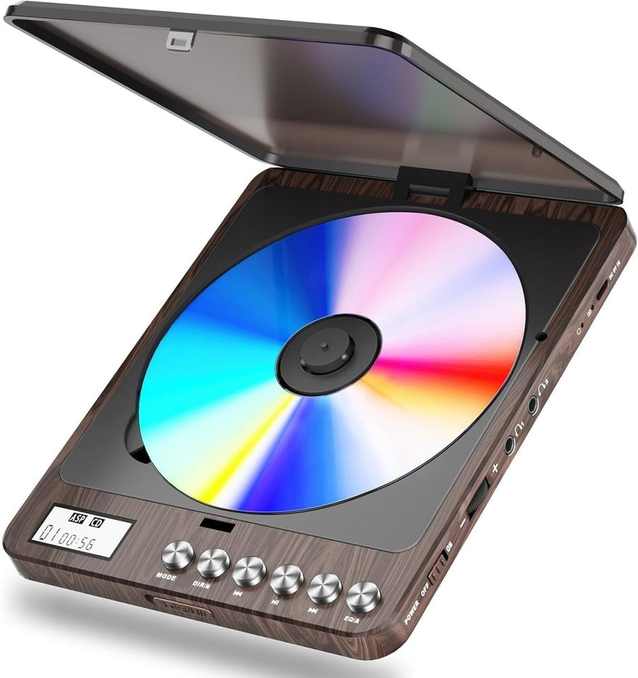 Portable CD Player Rechargeable Dual Speakers Anti - Skip Dual Headphone - Kwikley