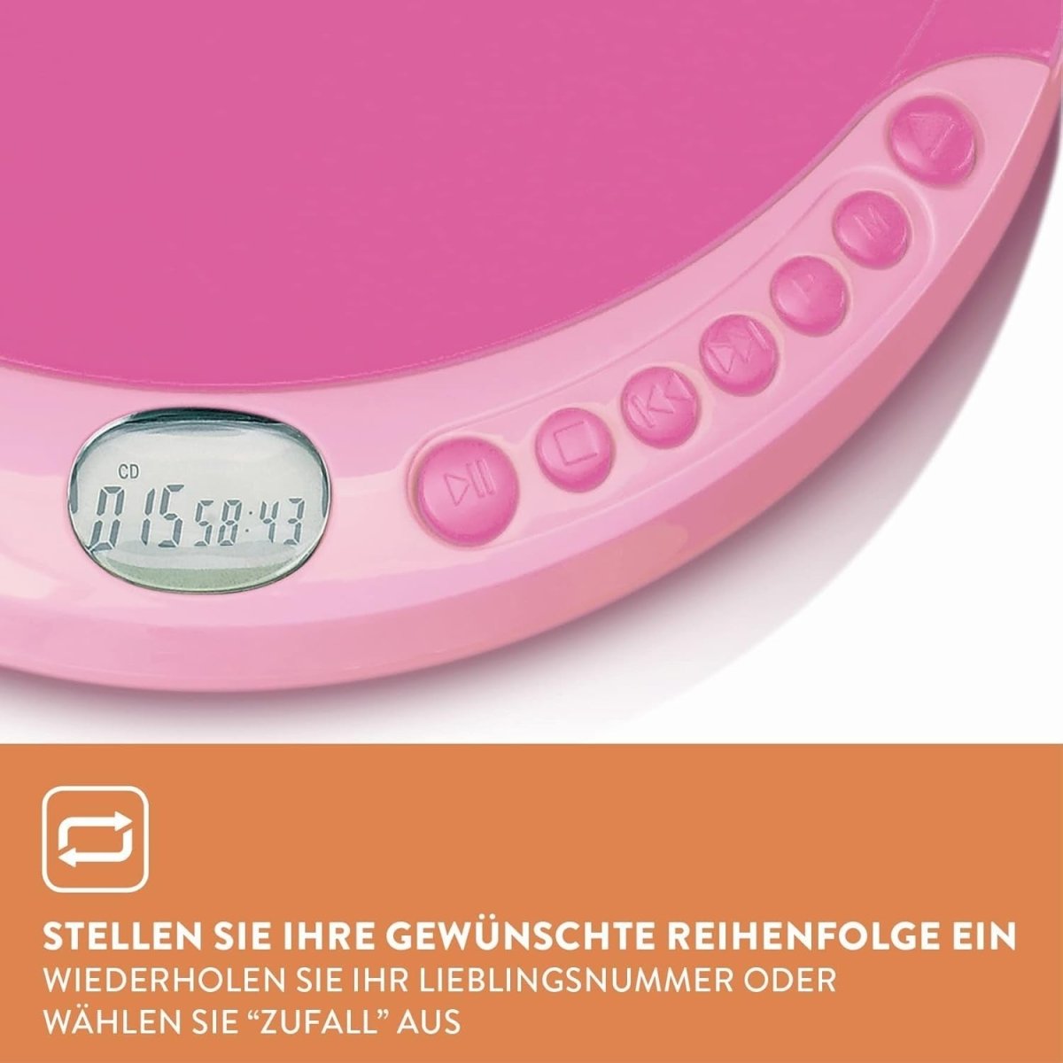 Portable CD Player Walkman Pink Headphones USB Charging Compact - Kwikley