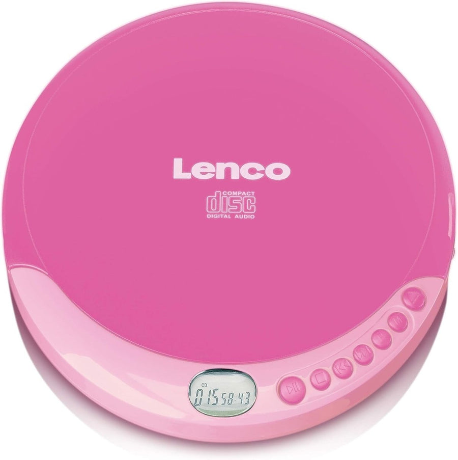 Portable CD Player Walkman Pink Headphones USB Charging Compact - Kwikley