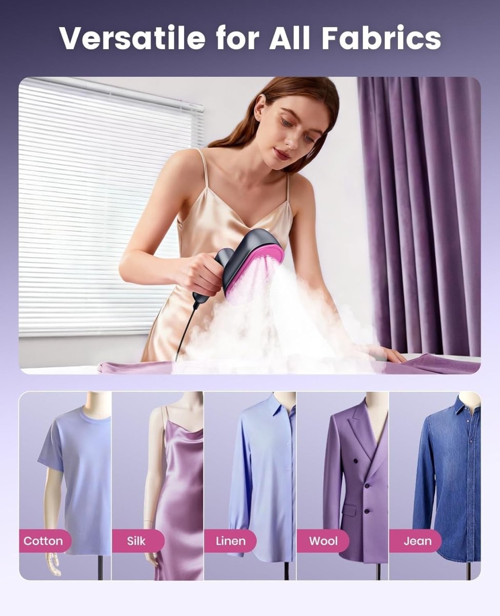 Portable Clothes Steamer Iron Travel Garment Steamer Fast Heat Rotating Handle - Kwikley
