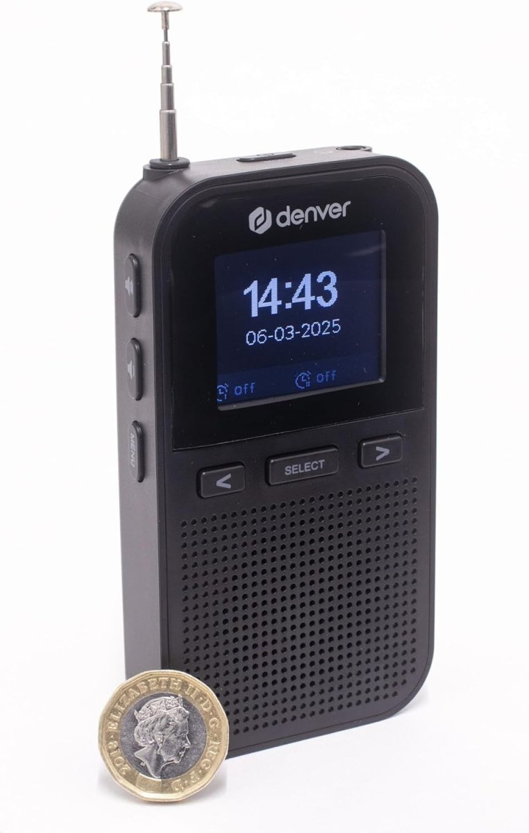 Portable DAB+ FM Radio Rechargeable Pocket Mini Speaker Alarm LCD - Kwikley