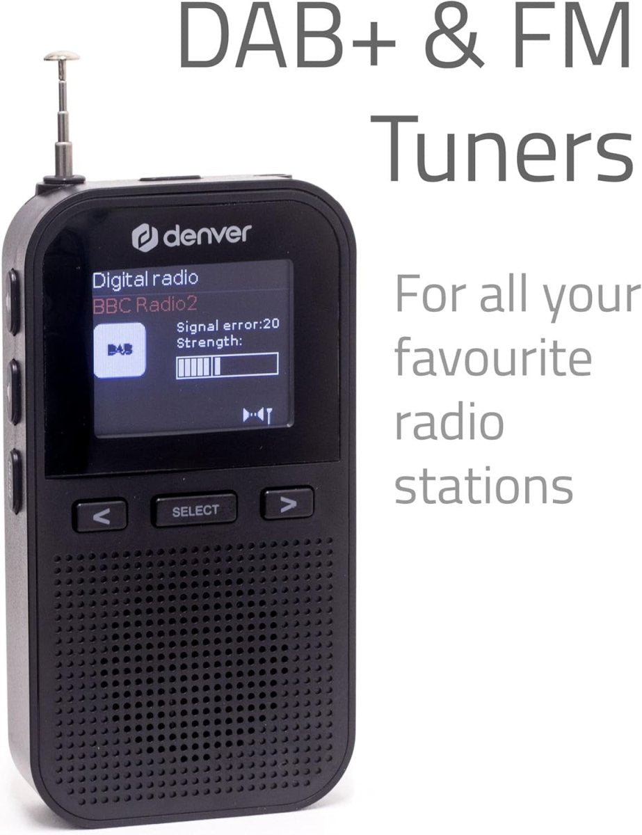 Portable DAB+ FM Radio Rechargeable Pocket Mini Speaker Alarm LCD - Kwikley
