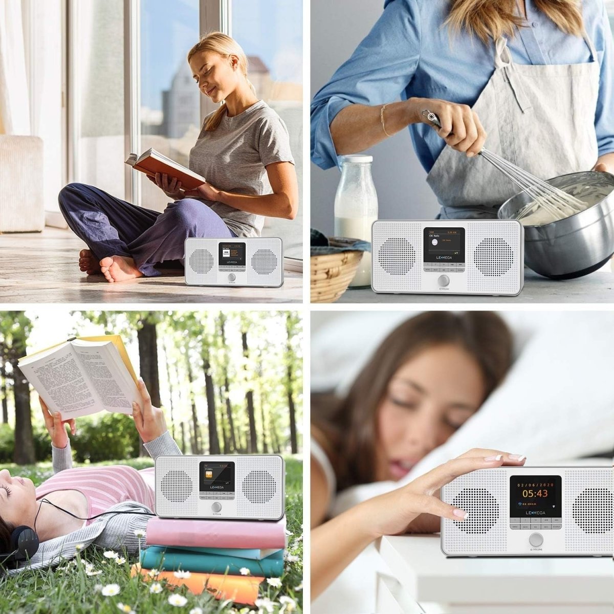 Portable DAB+/FM Internet Radio with WiFi, Bluetooth & Spotify – Grey - Kwikley