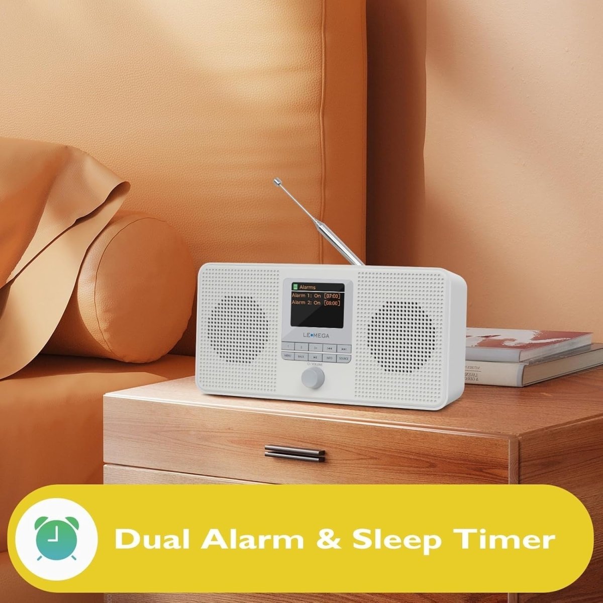 Portable DAB+/FM Internet Radio with WiFi, Bluetooth & Spotify – Stone Grey - Kwikley
