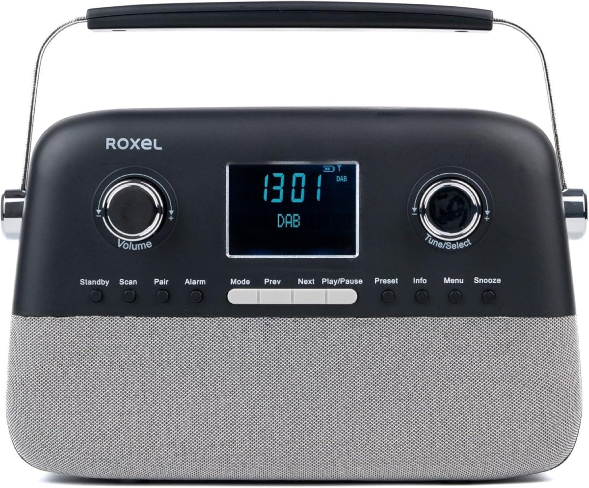 Portable DAB+/FM Retro Radio with Bluetooth, USB, AUX & Alarm – Black - Kwikley