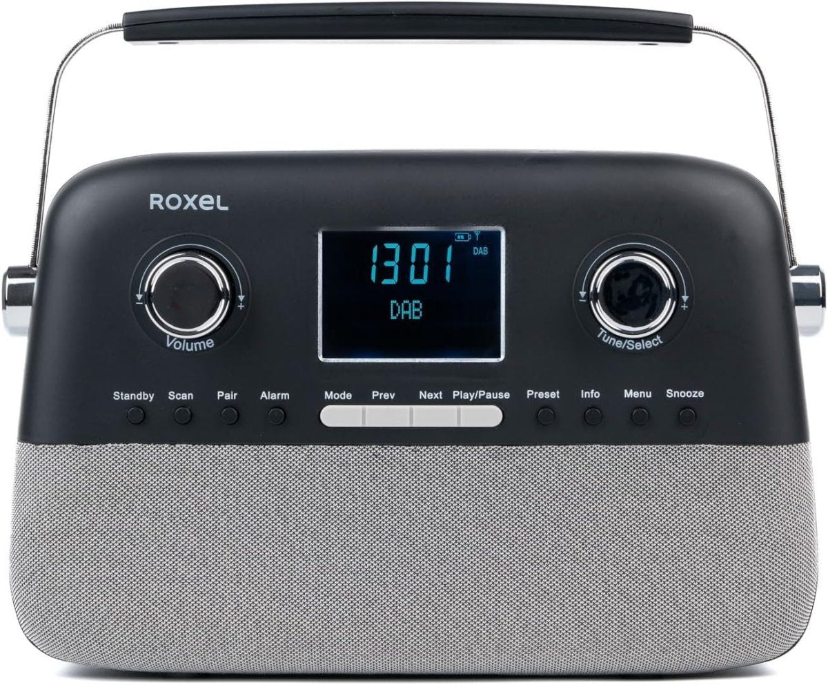 Portable DAB+/FM Retro Radio with Bluetooth, USB, AUX & Alarm – Black - Kwikley