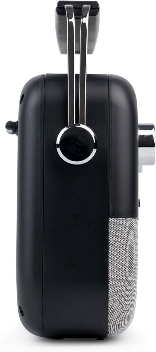 Portable DAB+/FM Retro Radio with Bluetooth, USB, AUX & Alarm – Black - Kwikley
