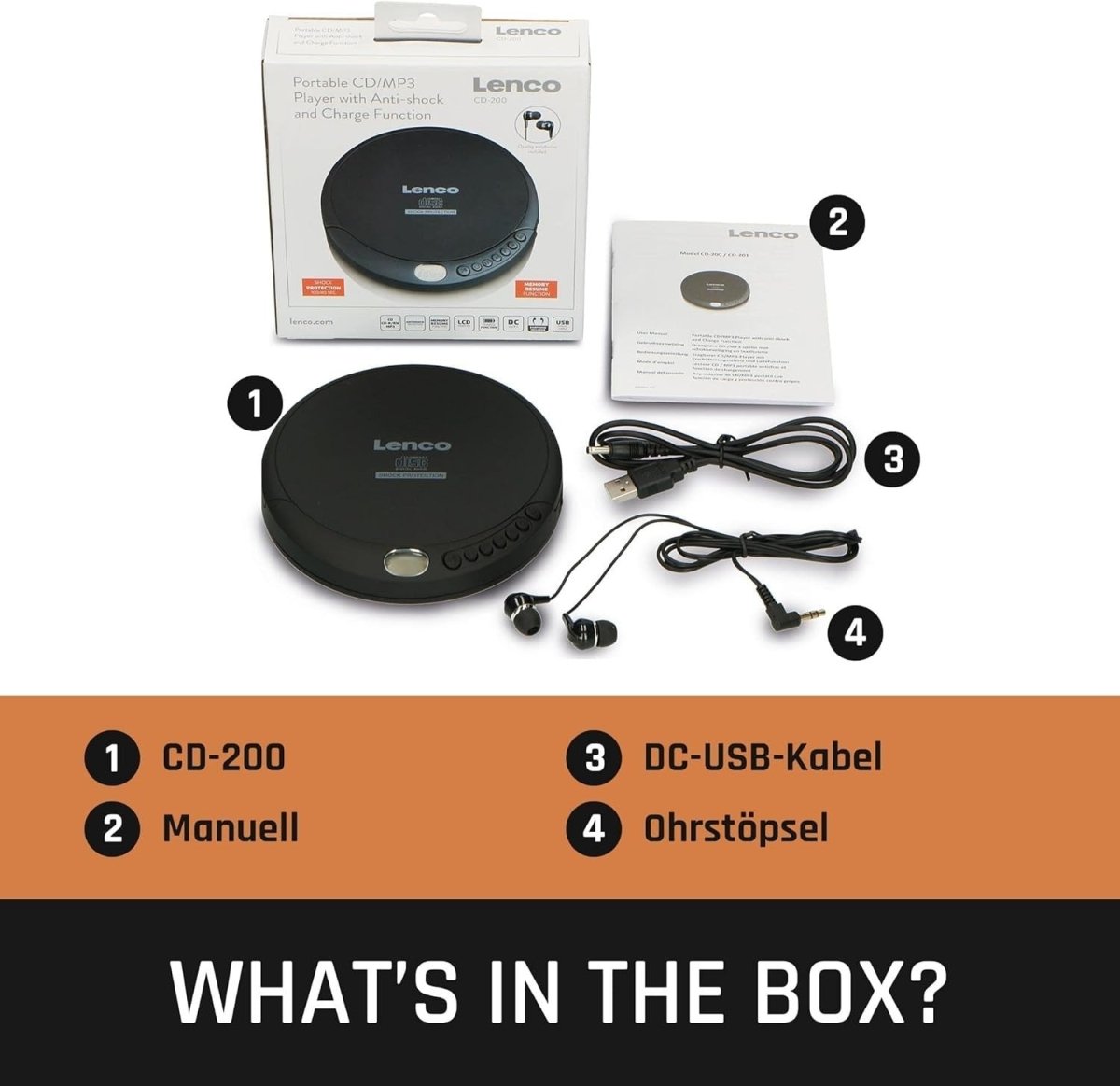 Portable Discman CD Player Anti Shock LCD MP3 Headphones Black - Kwikley